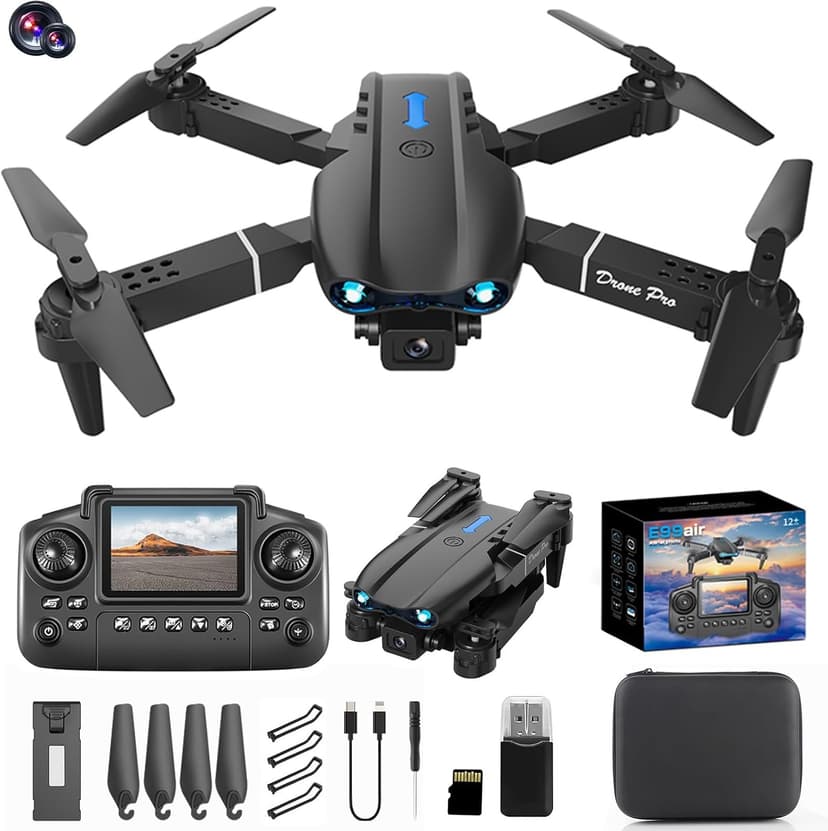 Mini Drone with Camera Remote Control Drones With Screen Display 2.4G Headless Mode, 3 Speed Gears, Altitude Hold RC Quadcopter for Adults Fpv Drone Birthday Gifts for Men Women
