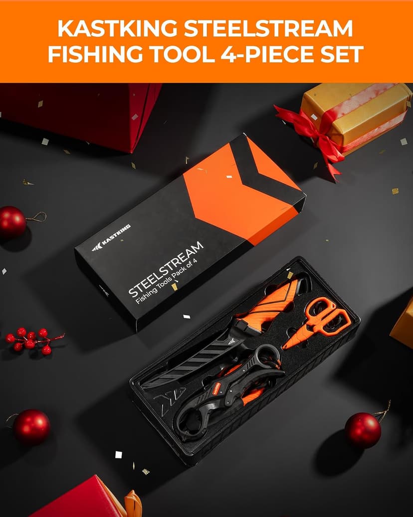 Corrosion Resistant Fishing Pliers, Fillet Knife, Scissors, 55 lb Floating Fish Lip Gripper, Multi-Function Fishing Tools KastKing SteelStream Fishing Tool Set, Fishing Gear B0F2FQ6CD9