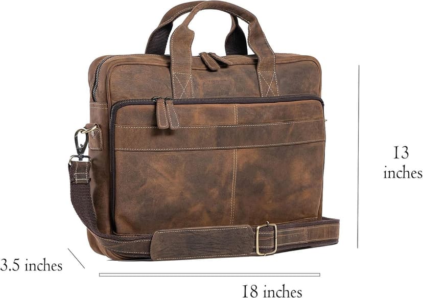 Leather briefcase 18 Inch Laptop Messenger Bags for Men and Women Best Office briefcase Satchel Bag