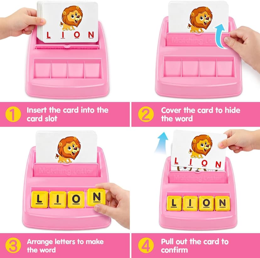 NARRIO Educational Toys for 3 4 5 Year Old Girl, Matching Letter Game Puzzles for Kids Ages 4-6, Preschool Learning Toys for Toddlers 2-4 Year Old Girl Gifts B08NXCK6MY