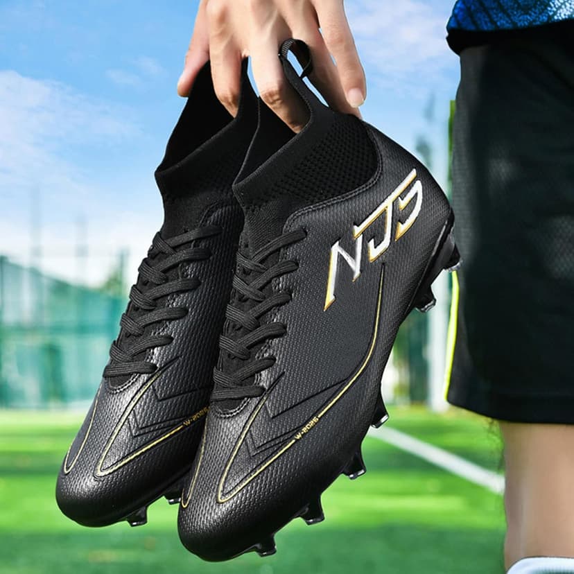 NINIKUA Mens Soccer Cleats Outdoor Professional Training Turf Football Boots Lightweight Breathable Youth Boys Athletic Training Sneakers for AG/FG