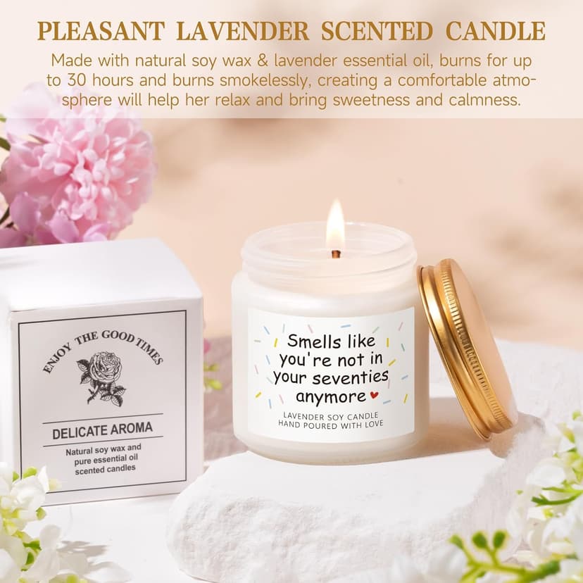 80th Birthday Gifts for Women, Cool Gifts for 80 Year Old Women, Eighty Birthday Tote Bag Glass Cup Candle Gift Basket Ideas Daughter Mom Sister Friend Wife Coworkers