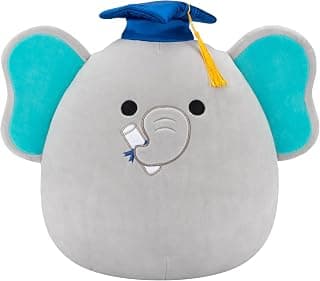 Squishmallows Original 12in Lemus the Grey Elephant with Graduation Cap – Official Jazwares Plush (Medium-Sized) B0D4F6HJ31