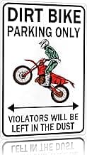 Dirt Bike Accessories Boys Motorcross Gifts Funny Dirty Bike Parking Only Vintage Tin Sign for Man Cave Boy's Room Garage Wall Decor 8x12 Inch (3064)