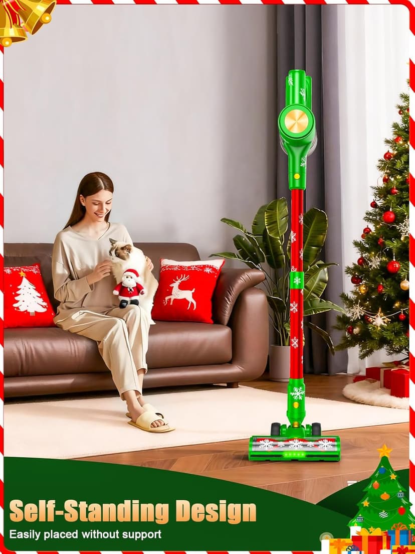 Cordless Vacuum Cleaner, 46Kpa//500W/55Mins Vacuum Cleaners for Home, Self-Standing Stick Vacuum, LED Display & Anti-Tangle, Lightweight Rechargeable Vacuum for Carpet, Floor
