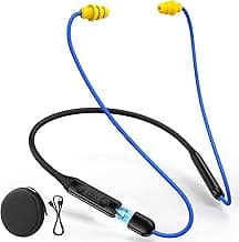 Bluetooth 6.0 Earplug Headphones with 40H Playtime & OSHA Compliant 29dB Noise Reduction Hearing Protection, Rechargeable Wireless Neckband Earbuds w/Mic, IPX6 Waterproof for Construction, Workshop