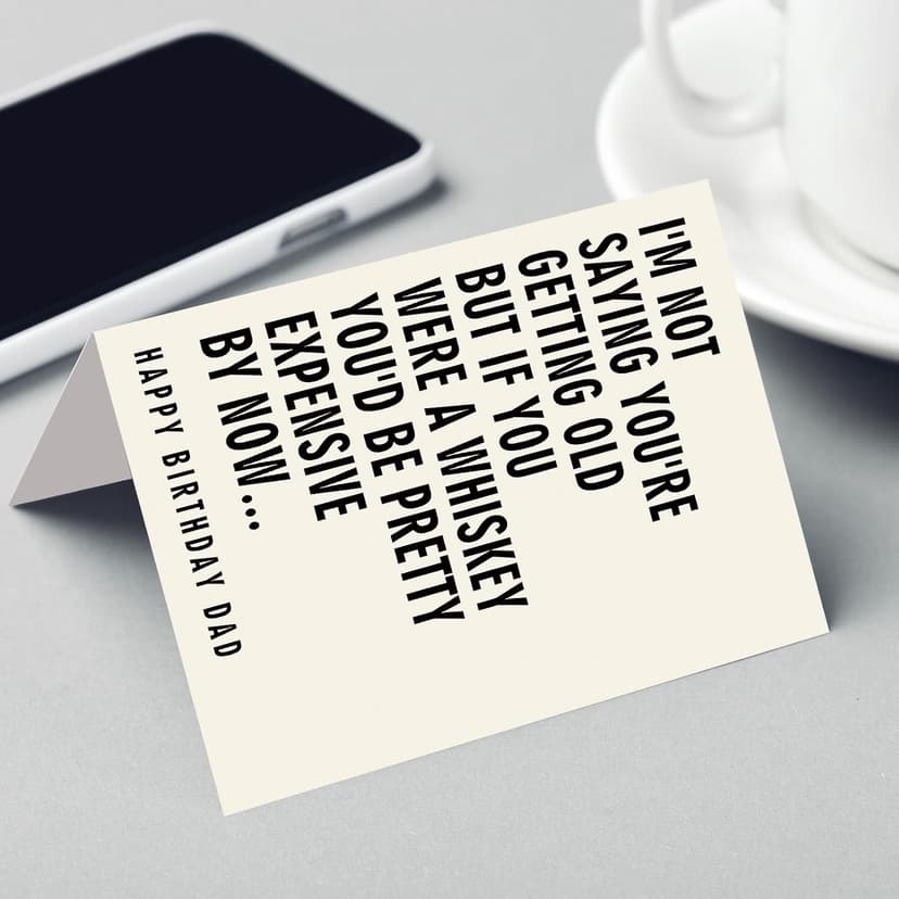Whiskey Humor Birthday Decoration for Father, Happy Birthday Dad Card with Printed Message Inside FANCYLUCKY Funny Birthday Card Gift for Dad from Son Daughter B0GY3N7SWG