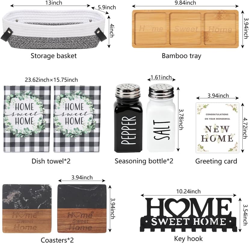 House Warming Gifts New Home, 10 Pcs Housewarming Gift Ideas, New House Gift Basket for Homeowners Couples Women, Closing Gifts for Home Buyers