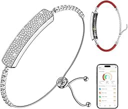 Smart Bracelet for Women, Jewelry Fitness Tracker with 2 Bands, Heart Rate & SpO₂ Monitor, Stress & Sleep Tracking, Step & Calorie Counter, 5ATM Waterproof for iOS & Android, No Subscription, Silver