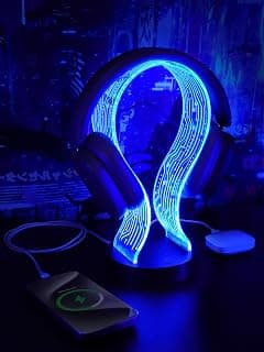 PCB Pattern Acrylic Headset Stand with 1 USB and 1 Type-C Charging Ports, Gifts for Men Boy Father Dad and DJ Music Lovers CoolGift Mart Light Up Headphone Stand, Gifts for Gamers B0DGKV973D