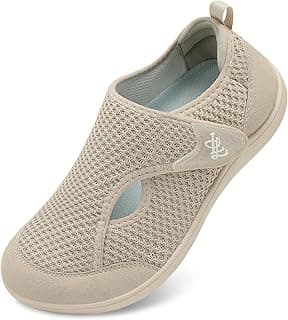 LeIsfIt Womens Wide Diabetic Shoes Adjustable Barefoot Walking Shoes Breathable Zero Drop Sneakers for Wide Width Arthritis Edema Feet