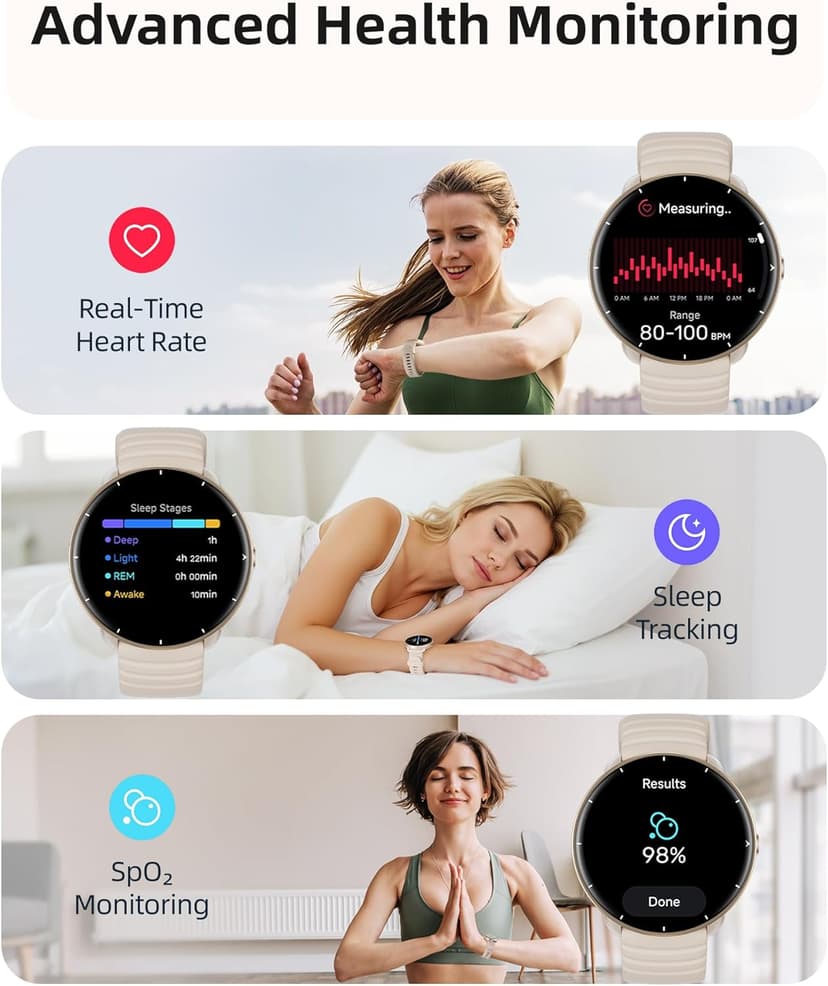 Parsonver Parsonver Swimming Smart Watch, 5ATM Waterproof for Pool & Open Water, Built-in GPS & Compass, AMOLED Fitness Tracker with 100+ Sports Modes, Heart Rate & Sleep Monitor, AI Swim Analysis, French Grey