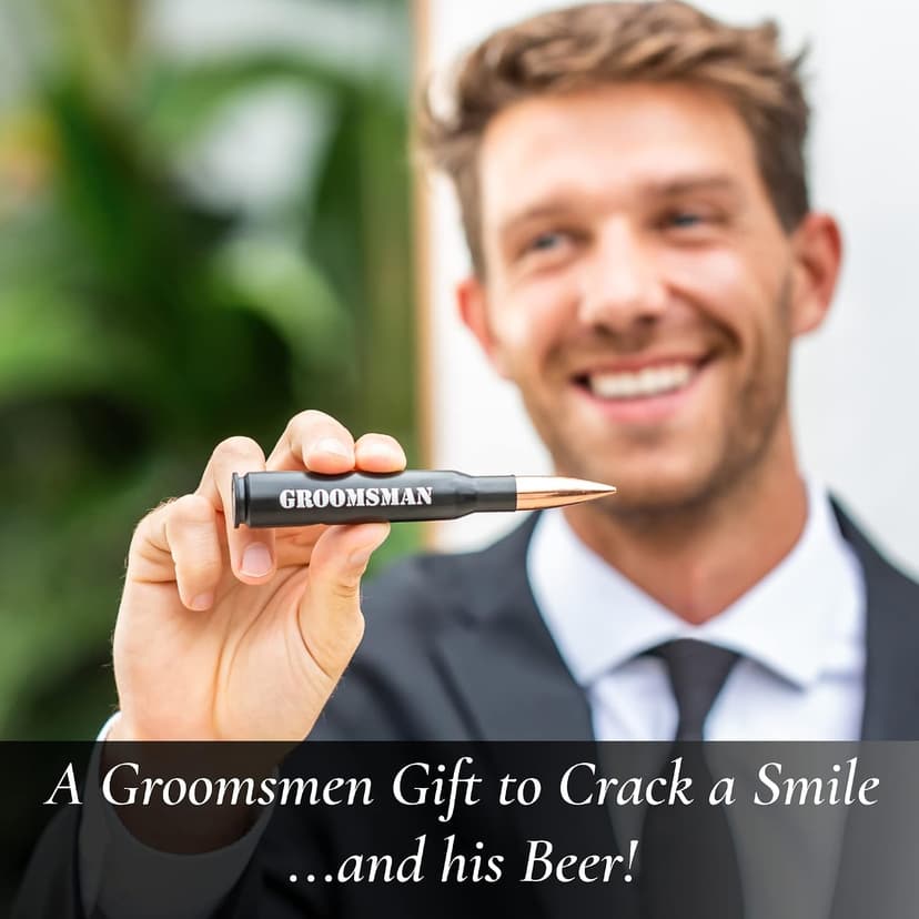 Groomsmen Gifts for Wedding - Engraved ‘GROOMSMAN' 50 Cal Bottle Opener I Set of 1 I Groomsman Gifts for Wedding I Perfect for Groomsmen Proposal I Groomsman Proposal Gifts B091SSQLFW