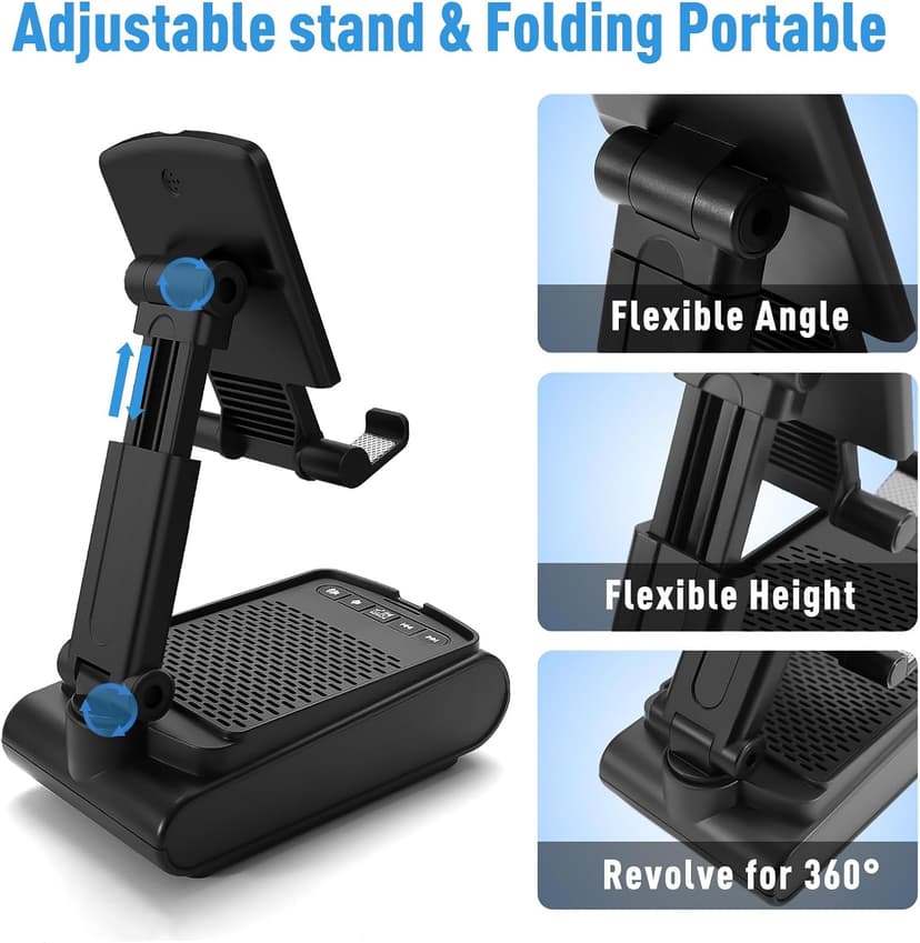 Gifts for Men, Cell Phone Stand with Wireless Bluetooth Speaker, Birthday Gifts for Mens Dad Boyfriend, Cool Gadgets for Men, Anniversary Ideas Gift, Compatible with iPhone/iPad/Samsung Galaxy