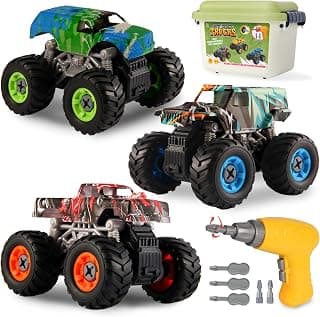 Take Apart Monster Truck Toys for Kids 3 4 5 6 7 8 Year Old Boys, STEM Educational Building Toys with Electric Drill & Storage Box Gift Birthday Christmas for Boys Girls Kids Toddlers B0FKT2MJ2W