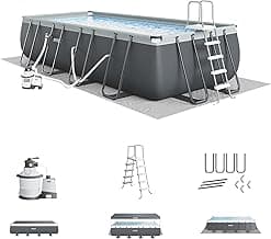 Intex 26363EH Ultra XTR Deluxe Rectangular Above Ground Swimming Pool Set: 24ft x 12ft x 52in – Includes 2100 GPH Sand Filter Pump – Easy Assembly