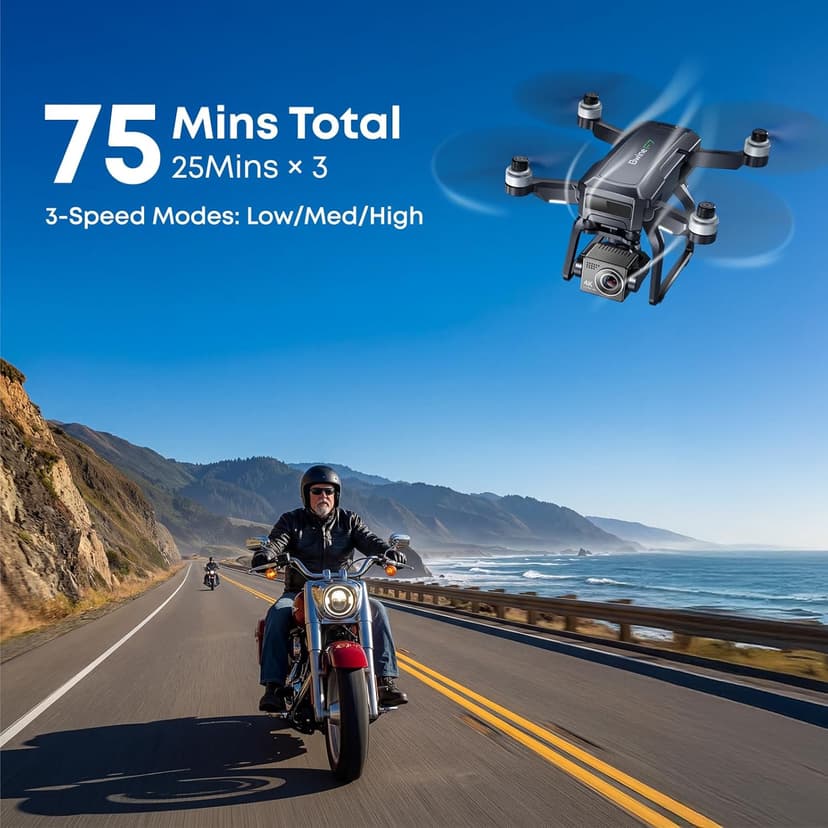 Bwine F7GB2 Pro Drones with Camera for Adults 4K UHD Aerial, 3-Axis Gimbal, 10000FT Control, 75 Mins Flight Time with 3 Batteries, GPS Follow, Waypoint, Orbit Fly, Auto Return, Beginner Mode
