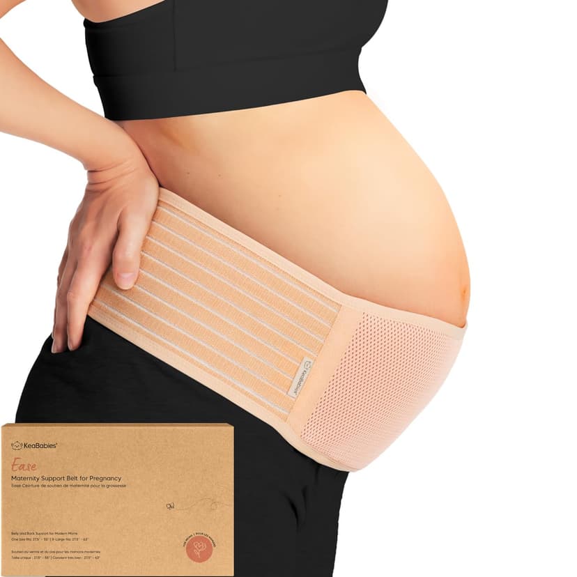 Soft, Breathable, Maternity Belly Support Band, Easy Adjustable Maternity Belt for Back, Pelvic Support, Comfortable KeaBabies Pregnancy Belly Bands for Pregnant Women,1pk (Classic Ivory, M/L) B07Z4W4KZB