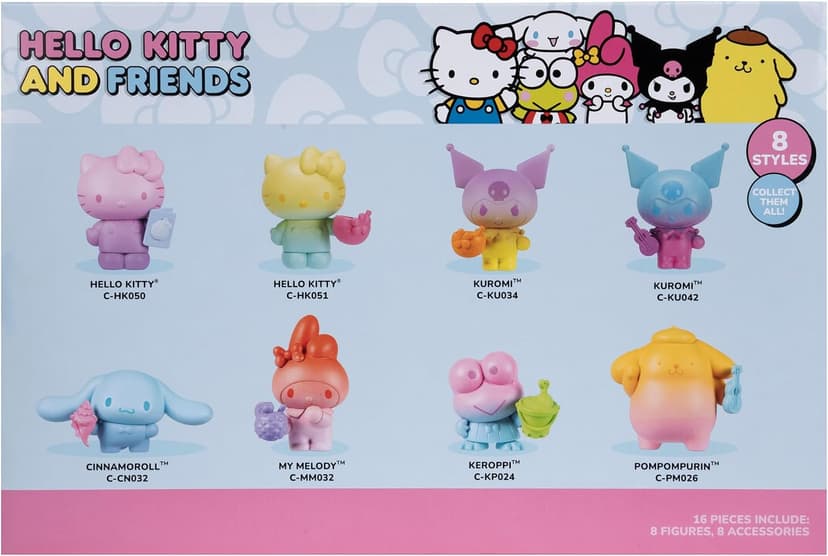Jazwares Hello Kitty and Friends Ombre Tropical Party, 2” Figure 8-Pack - Removable Accessories - Officially Licensed Sanrio Product from Ages 6+ B0D4XHG8K9