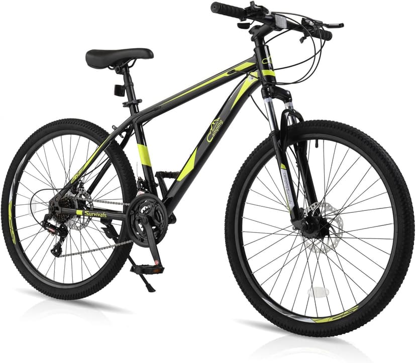 Ktaxon Mountain Bike 24/26/27.5 Inch Men & Women Mountain Bike with 21-Speed Adult Bikes, Double Disc Brake, Suspension Fork and High Carbon Steel Frame