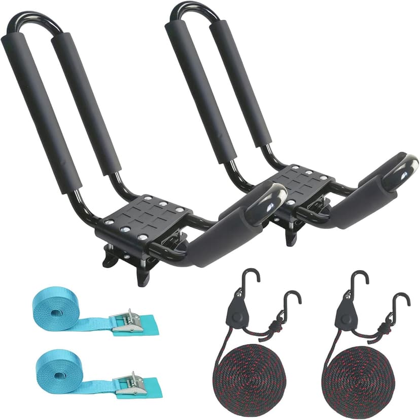 A01 Kayak Roof Rack for SUV Car Top Roof Mount Carrier J Cross Bar Canoe Boat (1 Pairs)