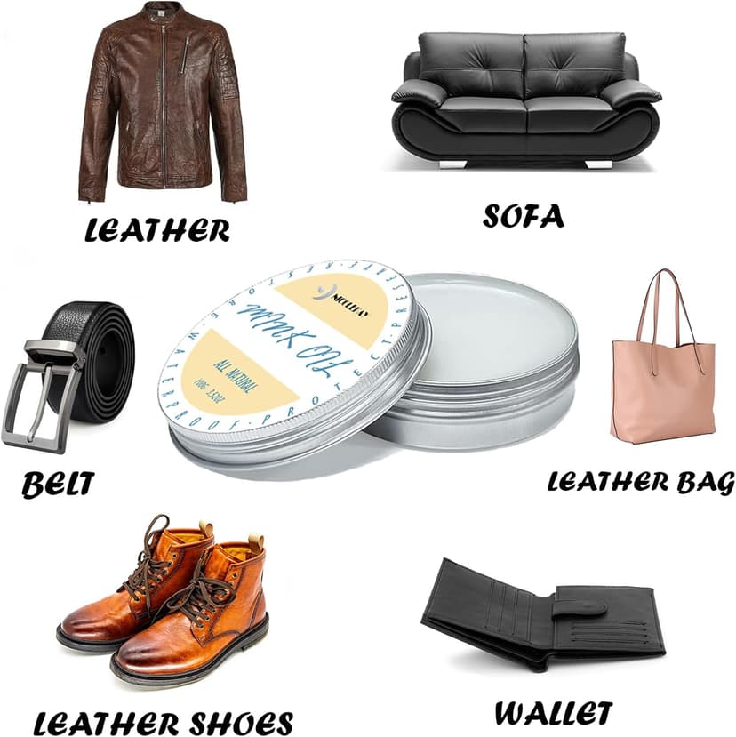 NICOLEKAY Mink Oil for Leather Boots, Leather Conditioner and Cleaner 3.52 oz-All-Natural Waterproof Soften and Restore Shoes