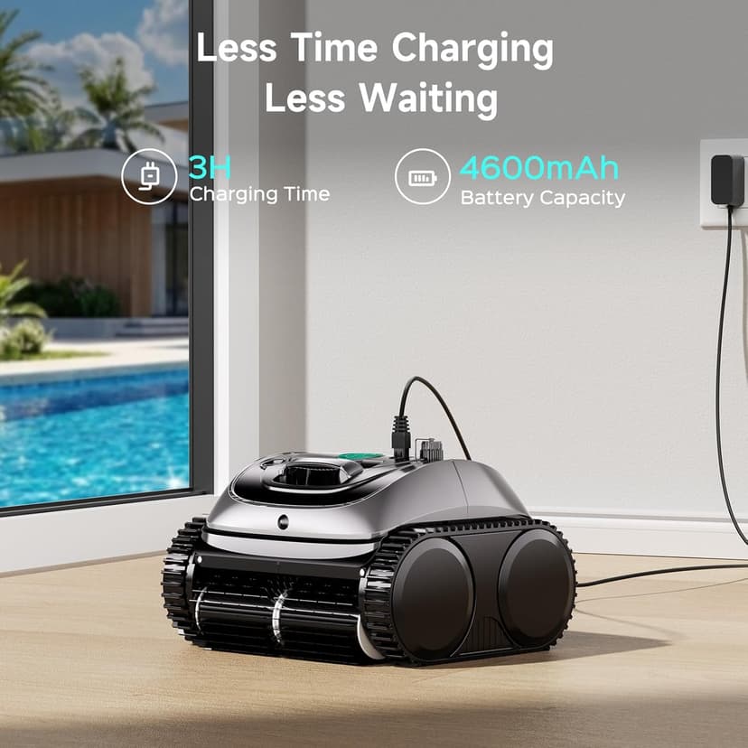 (2026 Upgrade) WYBOT C1 Cordless Robotic Pool Vacuum for Inground Pools, 150mins Above Ground Pool Cleaner 4-in-1 Wall & Waterline Cleaning Up to 1,615sq.ft, Smart App Navigation, Obsidian Green