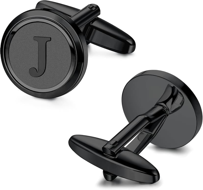 LOYALLOOK Initial Gold Cufflinks for Men Gold Cuff Links Personalized Copper CuffLinks Letter Cufflinks Gift for Groom Husband Father