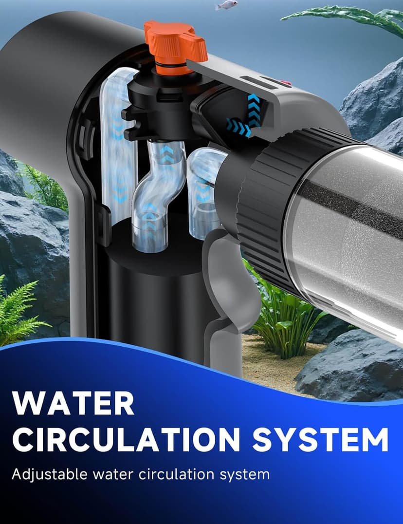 VIPASKA Electric Aquarium Gravel Cleaner Kit with High Pressure Strong Suction, 6-in-1 Multifunction Fish Tank Vacuum Cleaner and Water Changer for Aquarium, Gravel Vacuum with Sand Filter Tools