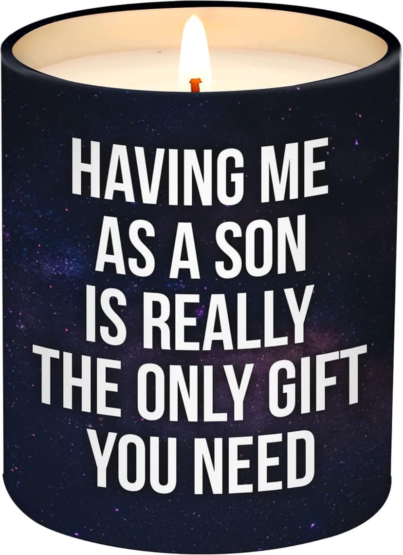 Birthday Gifts for Mom from Son - Mom Birthday Gifts from Son - Moms Gift Ideas from Son - Mother Gift, Funny mom Candle, 10 Oz Jar Lemongrass Scent