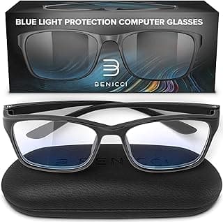 Stylish Blue Light Blocking Glasses for Women & Men – Helps Ease Digital Eye Strain & Headache from Computers, Phones w/Case