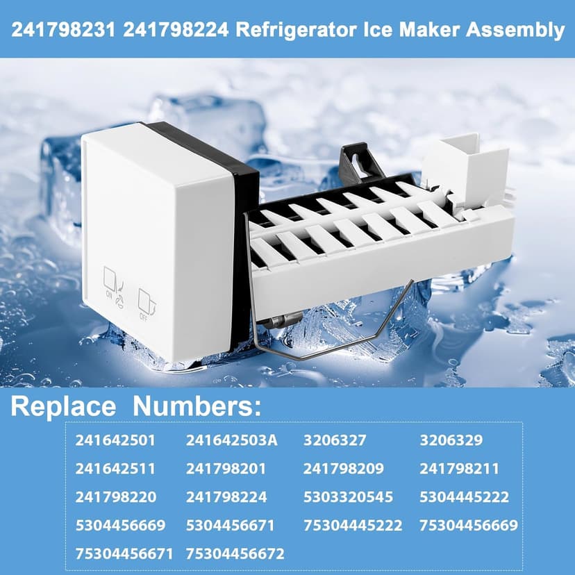 241798231 241798224 241798211 Ice Maker Replacement, Compatible with Frigidaire Electrolux Kenmore Refrigerators, Replaces 241642511, 241642501 and 241798201 Ice Maker Assembly (Not Universal)