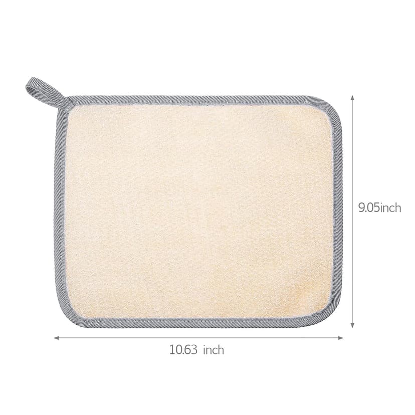 Tatuo 5 Pcs Exfoliating Face and Body Wash Cloths Towel Weave Bath Exfoliating Scrub Massage Bath Cloth for Women and Men, 10.63 x 9.05 Inch (White, Pink, Blue, Gray, Black Edge)