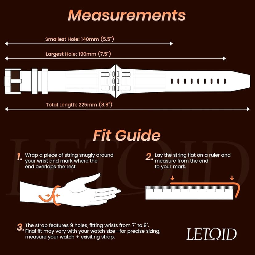 LETOID Leather Band Compatible with Apple Watch Ultra 3 /Ultra 2 /Ultra 49mm 46mm 45mm 44mm Bands, Women Men Vintage Genuine Leather Strap for iWatch Series 11 10 9 8 7 6 5 4, SE 3 2 1, Ultra 3 2 1