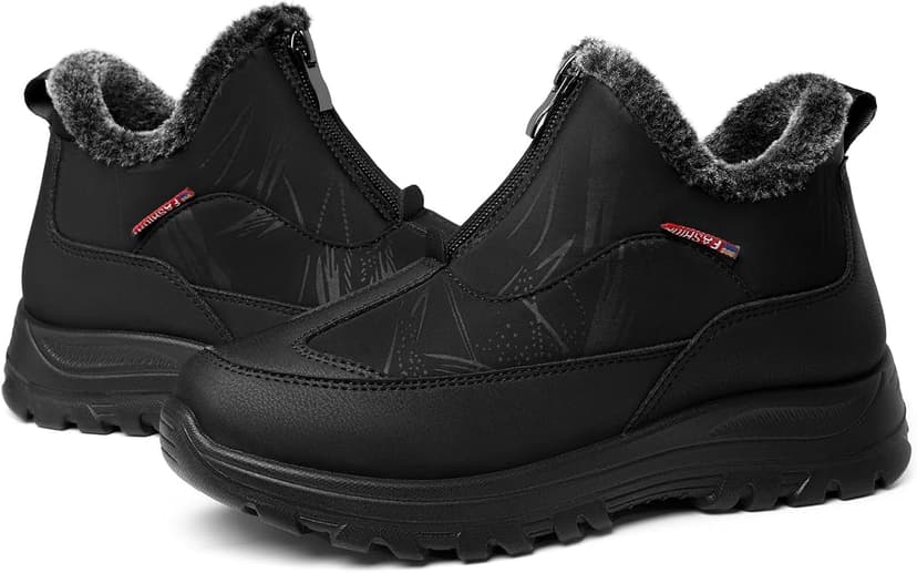 TEMOFON Winter Snow Boots for Women: Waterproof Warm Fur Lined Walking Outdoor Ankle Booties Slip on Snow Shoes Size 5-12