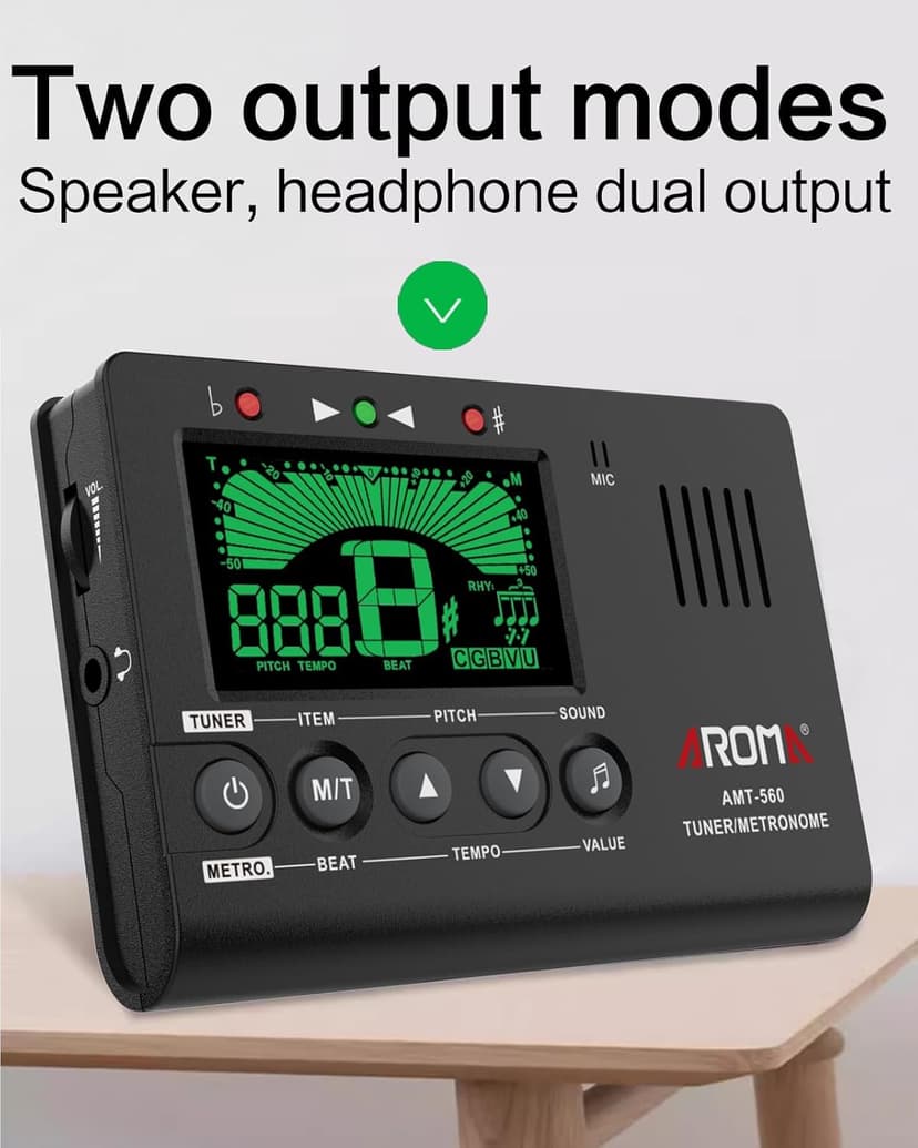 Ulumac Aroma 3 in 1 Digital Metronome Tuner for All Instruments - Guitar, Piano, Violin, Bass, Ukulele, Trumpet, Flute, Clarinet - Accurate Chromatic Tuner, Metronome, Tone Generator, Easy Operation