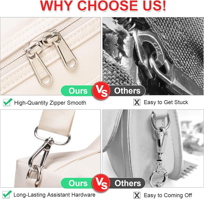 NOL Natural Organic Lifestyle Insulated Lunch Bags for Women Cooler Bag Lightweight Nylon Waterproof Lunch Box For Work（Medium, Cream