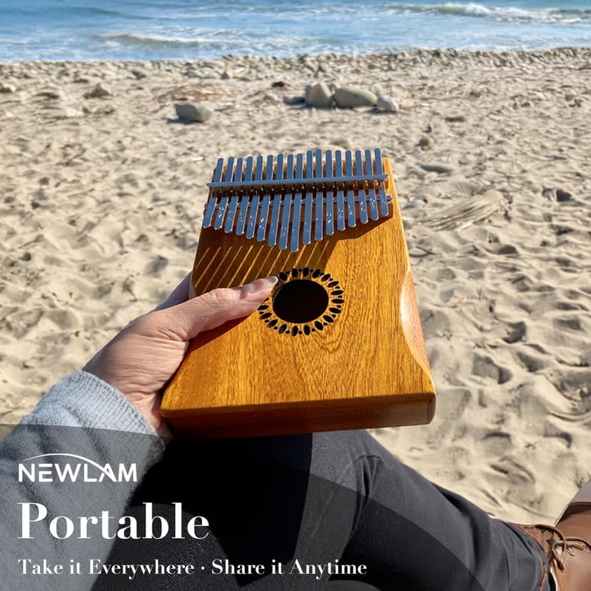 Kalimba Thumb Piano 17 Keys, Portable Mbira Finger Piano Gifts for Kids and Adults Beginners Wood