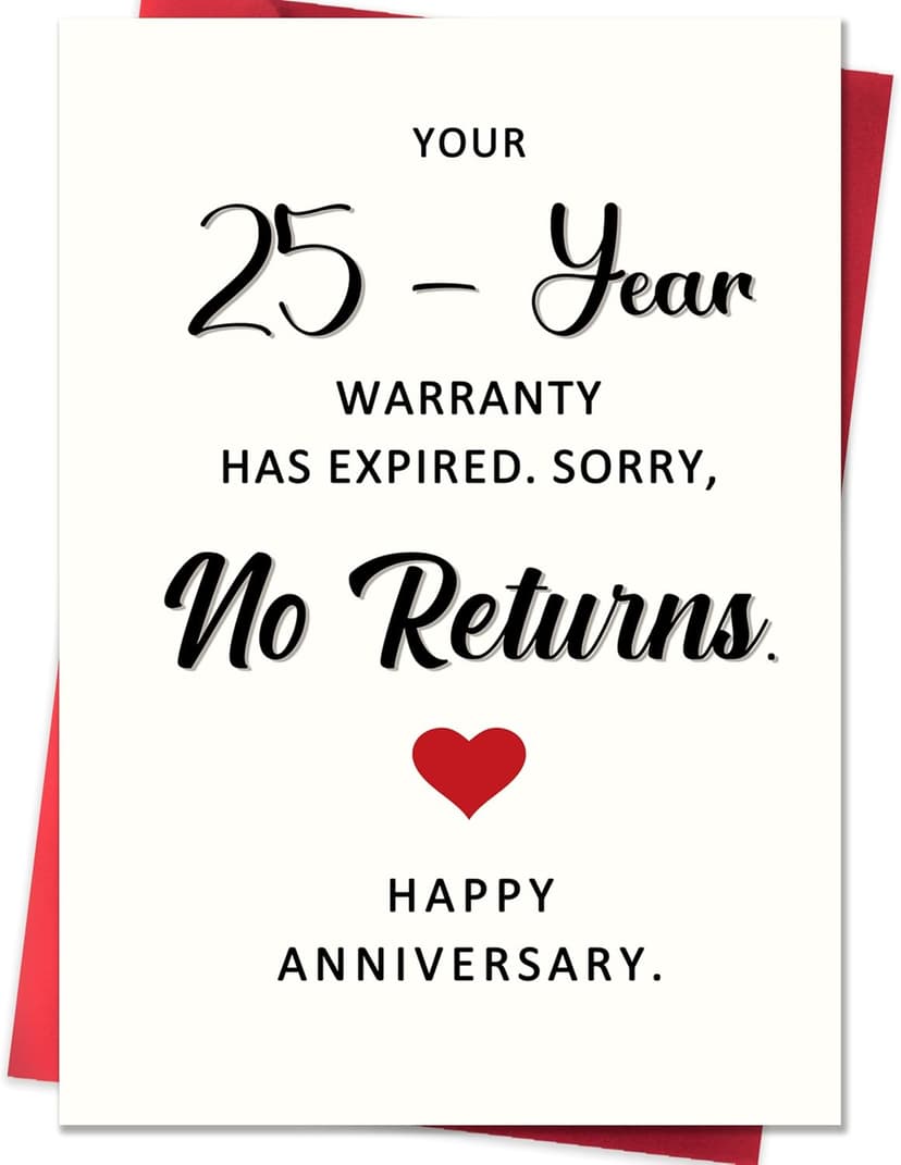 Funny 25 Year Wedding Anniversary Cards Gifts for Husband Wife Couples, 25th Anniversary Cards for Women Men 25th Anniversary Card, 25 Year Anniversary Card Gifts for Him Her B0FVTM98WX