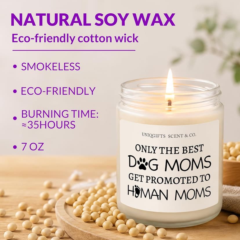 Funny Dog First Time New Mom Gift for Pregnant Women, Pregnancy Mothers Day Gift, Moms to Be Gifts Lavender Scented Candle Best Expecting Mom Gifts, 7oz Lavender Soy Candle Jar for Mom to Be B0H8C3MLMN