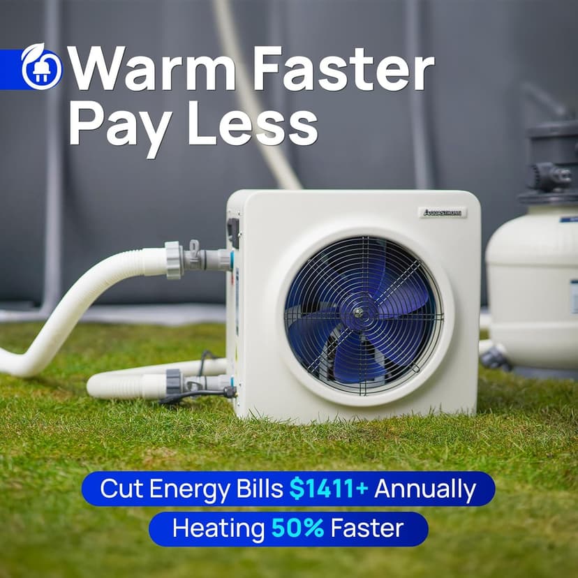 AQUASTRONG Swimming Pool Heat Pump,Electric Pool Heater for Above Ground and Inground Pool,Heating and Cooling Pool Heater Pools Up to, 5000 Gallons