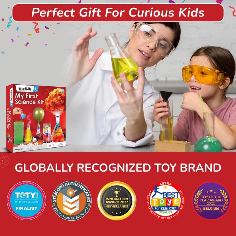 Smartivity My First Science Experiment Kit for Kids Ages 6, 7, 8, 9, 10, 11, 12 Years | 50+ Experiments I Christmas, Birthday Gift I Science Projects for Boys & Girls, STEM Toys for 6-12 Years