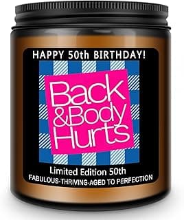 Homsolver 50th Birthday Gifts for Her Him, Happy 50th Birthday Candles Gift for Women Men, Funny 50 Years Old Decorations Ideas- Lavender Scented Candle