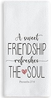 TNUW A Sweet Friendship Refreshes The Soul Kitchen Towels 16X24In, Gift for Friend Woman, Christian Gifts for Women Men, Hand Tea Towels for Kitchen Bathroom Decor B0CXHWXTCK