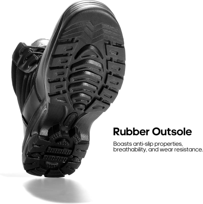 NORTIV 8 Men's Waterproof Tactical Work Boots Leather Outdoor Hiking Military 6 Inches Motorcycle Combat Boots