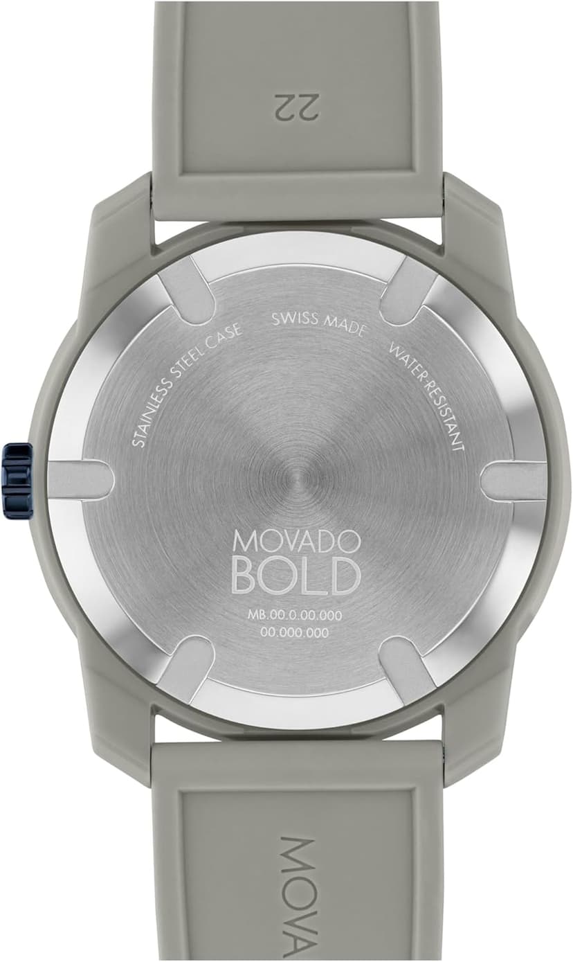 Movado Bold TR90 Ultra Modern Watch for Men and Women - Swiss Quartz 3H Movement, Leather Strap - Water Resistant 3ATM/30 Meters - Sporty Style Wristwatch for Everyone - 42mm