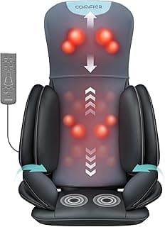 COMFIER Shiatsu Neck & Back Massager with Heat, Full Back Coverage Massage Chair Pad with 4D Kneading & Adjustable Neck Nodes, Waist & Hip Compression, Mother Day Gift for Mom
