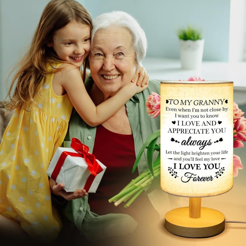 Birthday Retirement Gifta for Granny from Granddaughter, Granny Gifts for Birthday Desk Lamp with Wooden Stand Gifts for Granny from Grandkids, Granny Birthday Gifts Table Lamp B0CZ3FPV4P