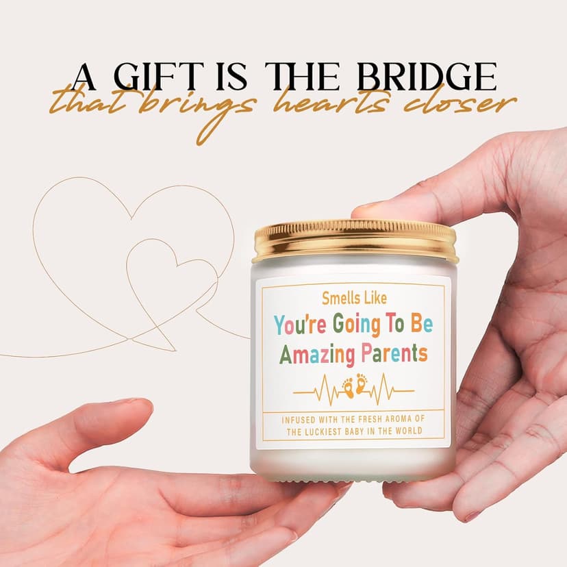 AceThrills Gender Reveal Gifts, New Parents Gift for Couples, Pregnancy Gifts for First Time New Mom Dad Gift - 7 Oz Lavender Scented Candle