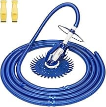 VINGLI Pool Vacuum Above Ground Indoor Outdoor Automatic Swimming Pool Cleaner Sweep Sweeper with 33FT Hoses (Nave Blue)